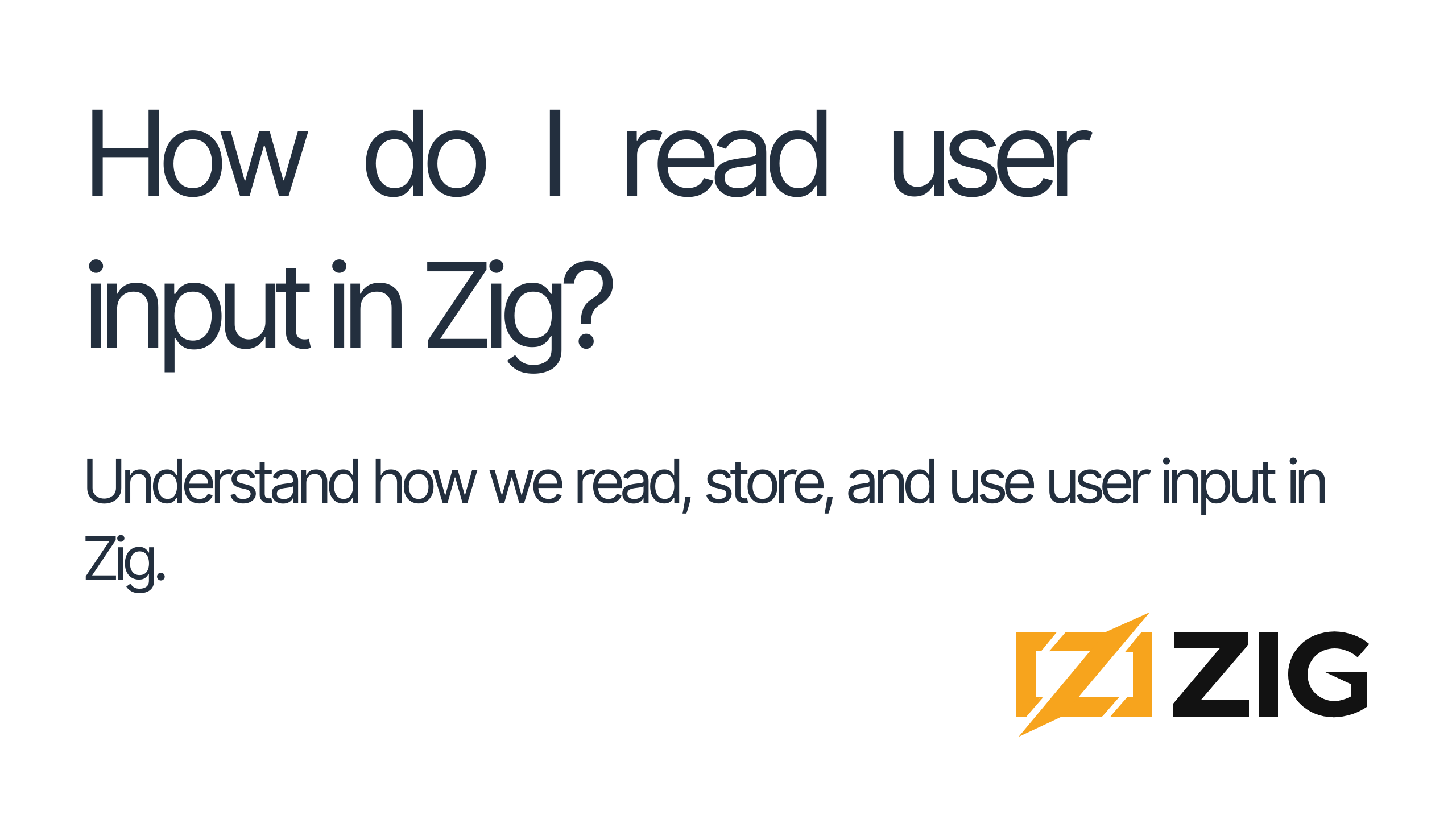 How to Receive and Store User Input in Zig